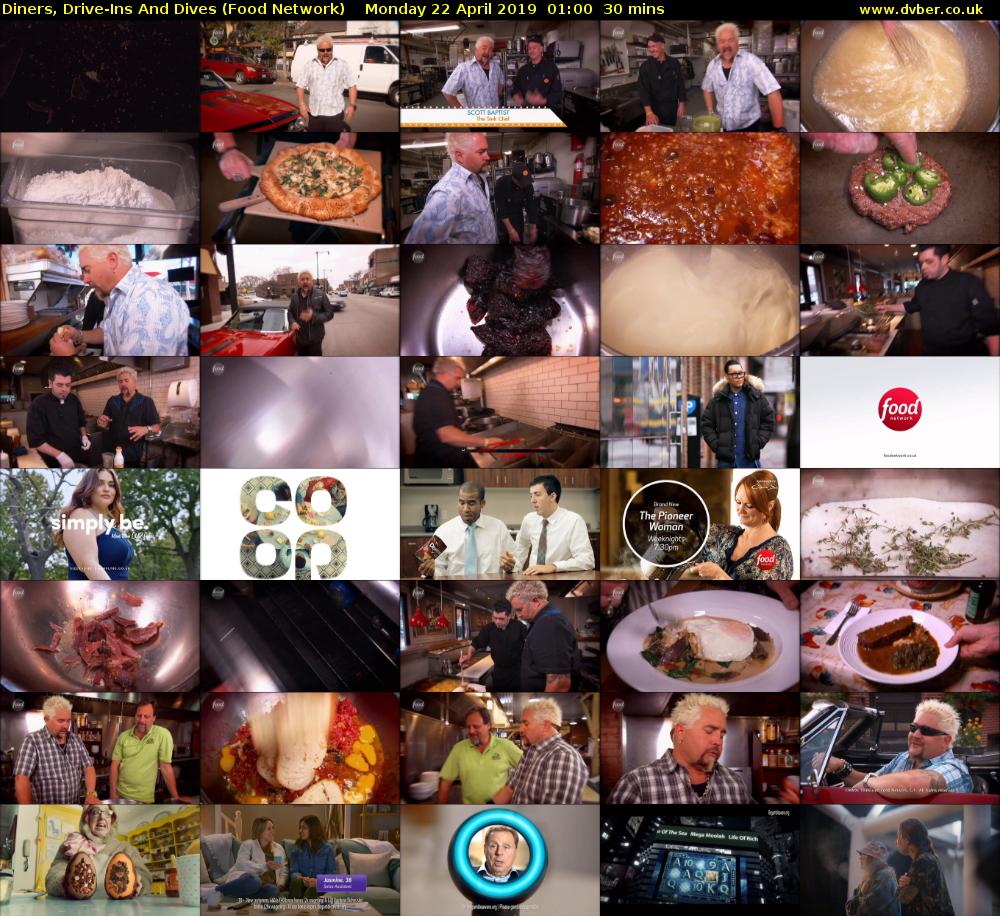 Diners, Drive-Ins And Dives (Food Network) Monday 22 April 2019 01:00 - 01:30