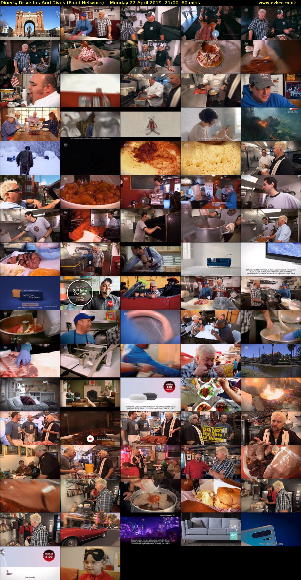 Diners, Drive-Ins And Dives (Food Network) Monday 22 April 2019 21:00 - 22:00