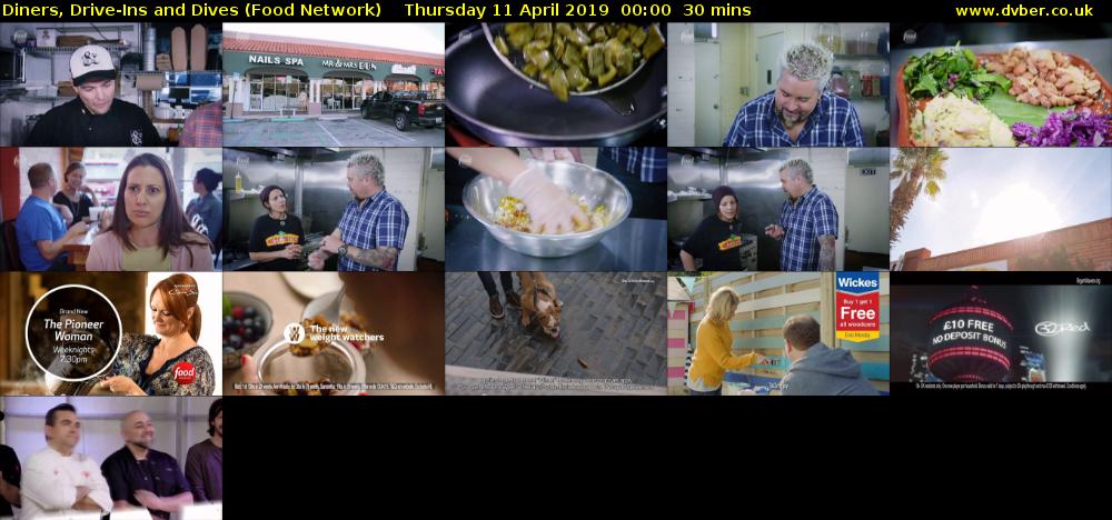 Diners, Drive-Ins and Dives (Food Network) Thursday 11 April 2019 00:00 - 00:30