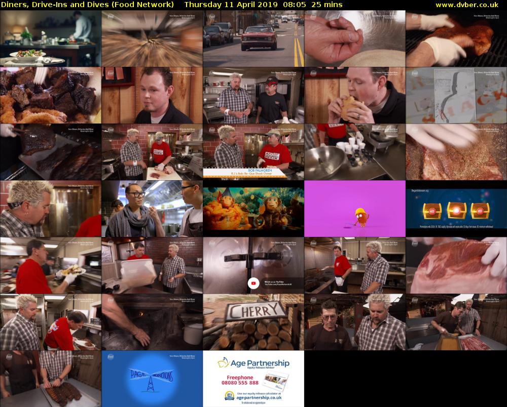 Diners, Drive-Ins and Dives (Food Network) Thursday 11 April 2019 08:05 - 08:30
