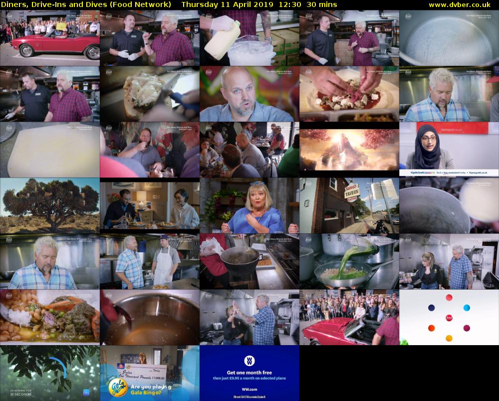 Diners, Drive-Ins and Dives (Food Network) Thursday 11 April 2019 12:30 - 13:00