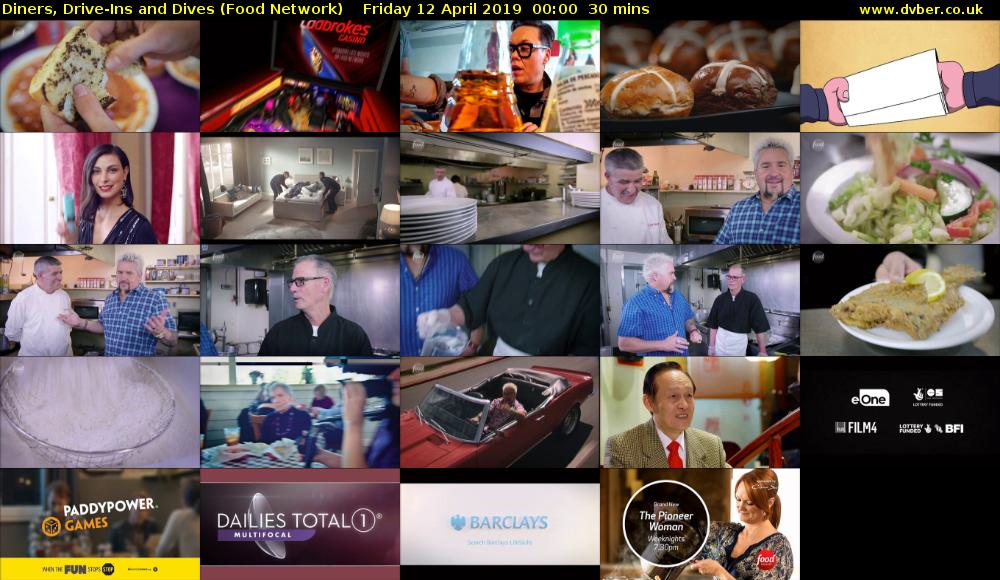 Diners, Drive-Ins and Dives (Food Network) Friday 12 April 2019 00:00 - 00:30