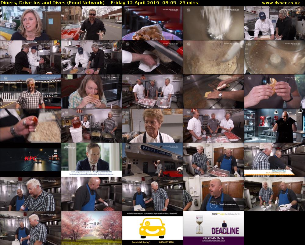 Diners, Drive-Ins and Dives (Food Network) Friday 12 April 2019 08:05 - 08:30