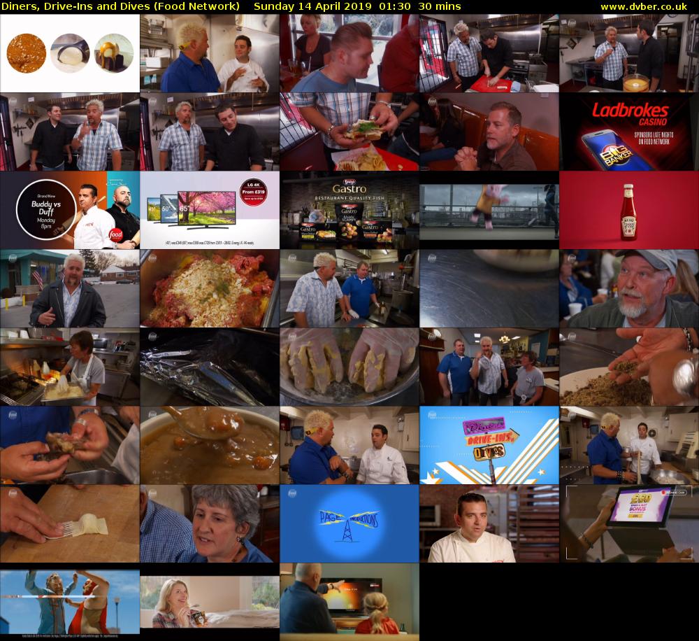 Diners, Drive-Ins and Dives (Food Network) Sunday 14 April 2019 01:30 - 02:00