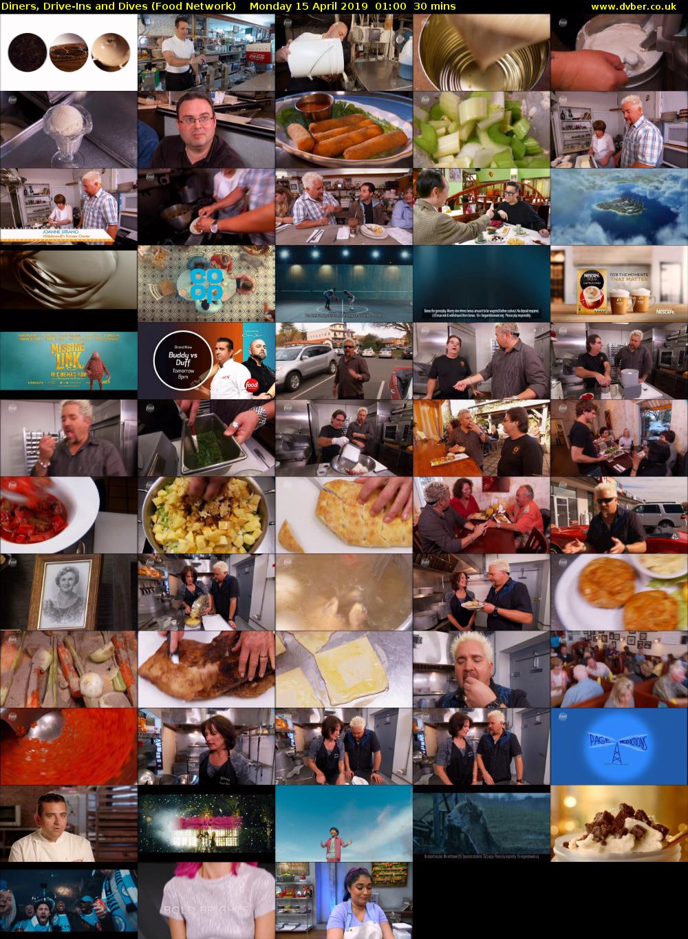 Diners, Drive-Ins and Dives (Food Network) Monday 15 April 2019 01:00 - 01:30