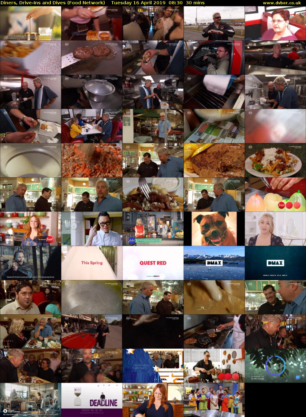 Diners, Drive-Ins and Dives (Food Network) Tuesday 16 April 2019 08:30 - 09:00