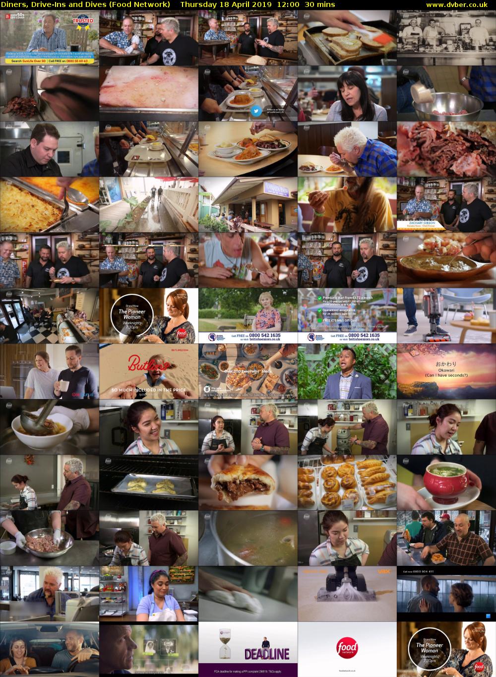 Diners, Drive-Ins and Dives (Food Network) Thursday 18 April 2019 12:00 - 12:30