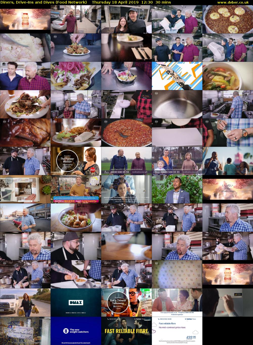 Diners, Drive-Ins and Dives (Food Network) Thursday 18 April 2019 12:30 - 13:00