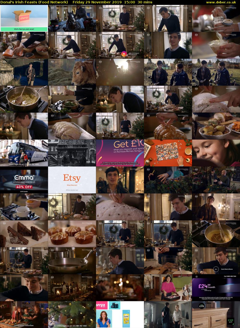 Donal's Irish Feasts (Food Network) Friday 29 November 2019 15:00 - 15:30