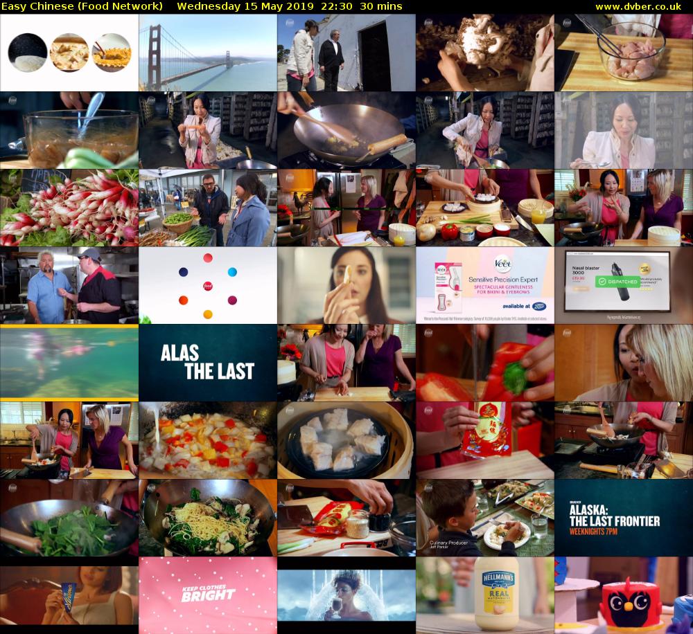 Easy Chinese (Food Network) Wednesday 15 May 2019 22:30 - 23:00