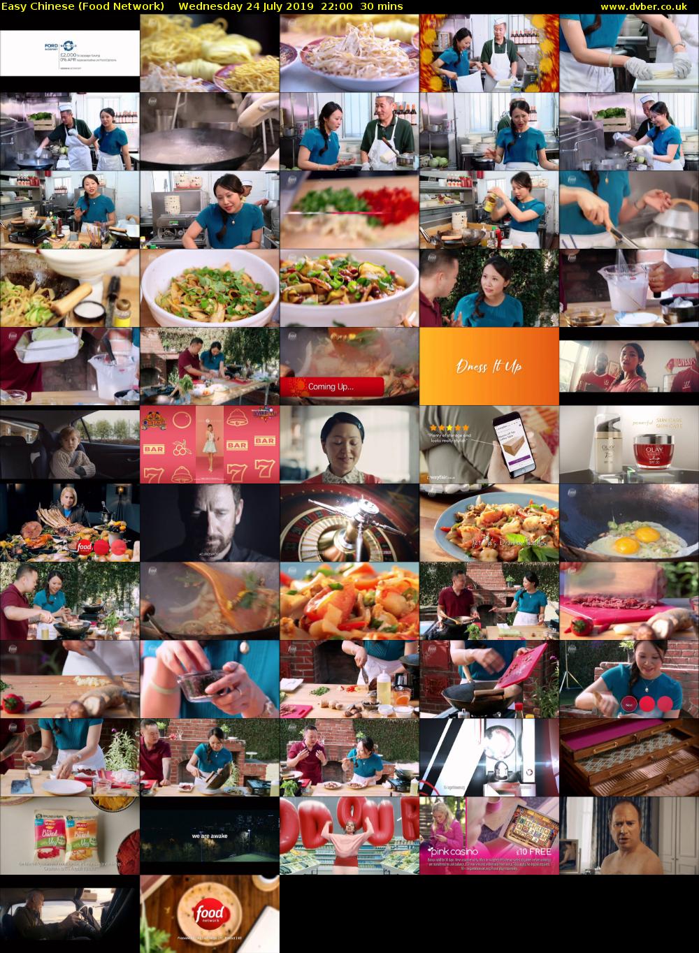 Easy Chinese (Food Network) Wednesday 24 July 2019 22:00 - 22:30