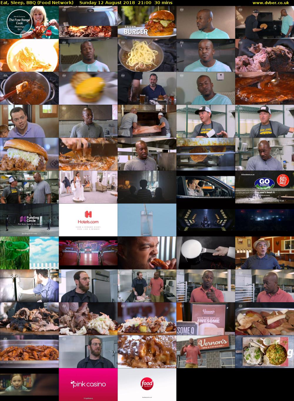 Eat, Sleep, BBQ (Food Network) Sunday 12 August 2018 21:00 - 21:30