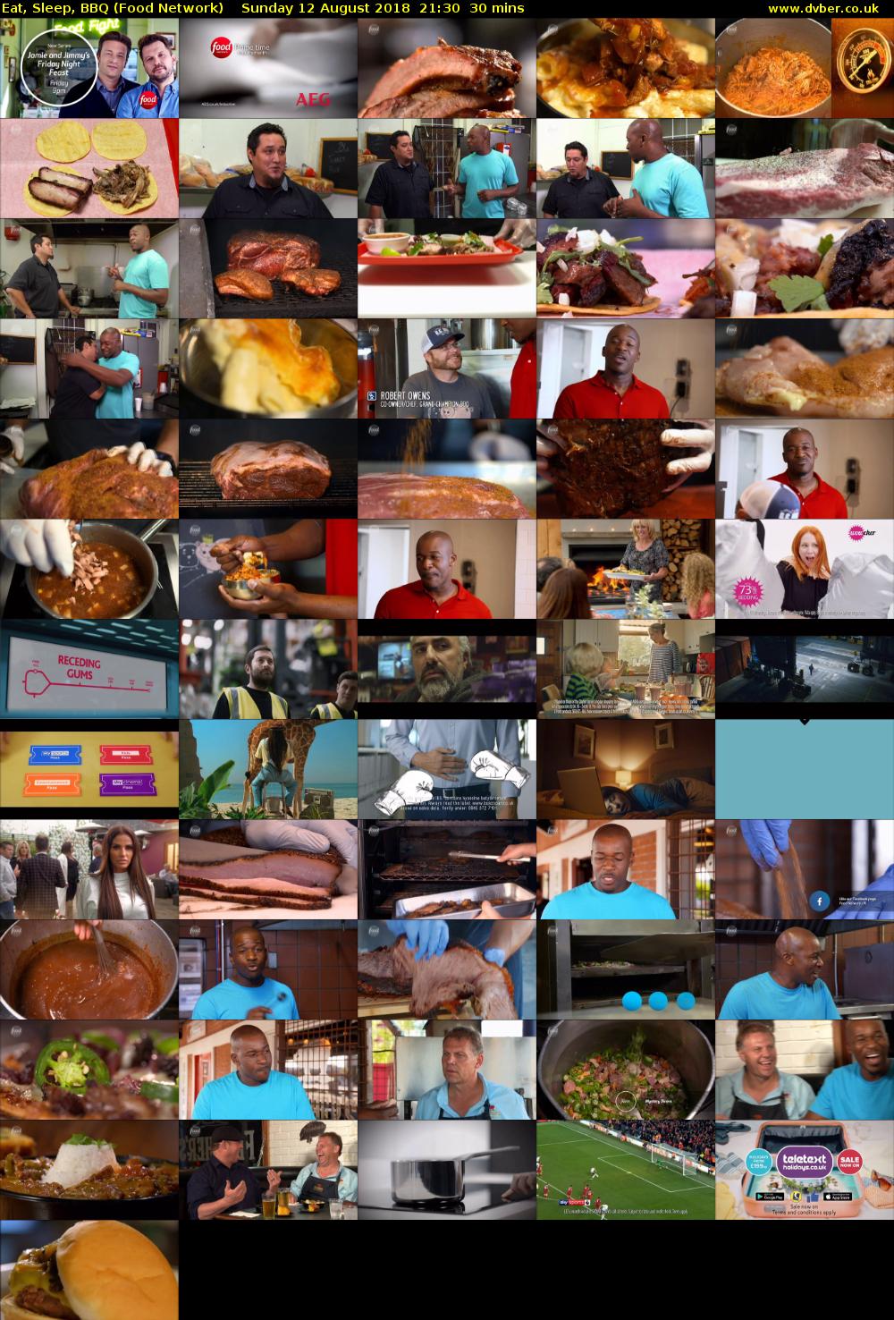 Eat, Sleep, BBQ (Food Network) Sunday 12 August 2018 21:30 - 22:00