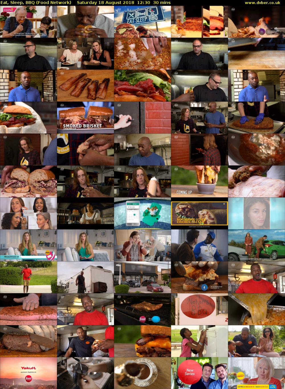 Eat, Sleep, BBQ (Food Network) Saturday 18 August 2018 12:30 - 13:00