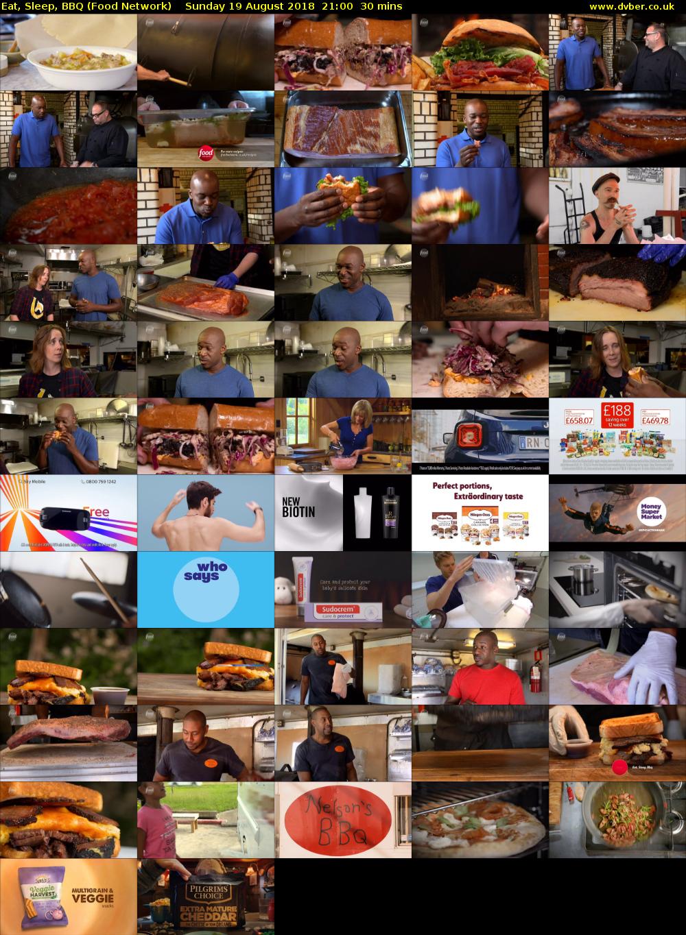 Eat, Sleep, BBQ (Food Network) Sunday 19 August 2018 21:00 - 21:30