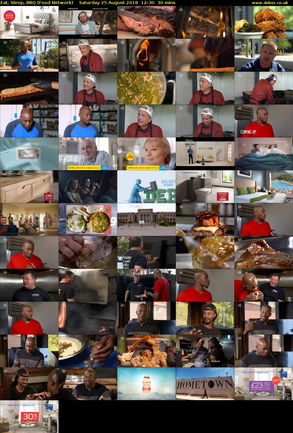 Eat, Sleep, BBQ (Food Network) Saturday 25 August 2018 12:30 - 13:00