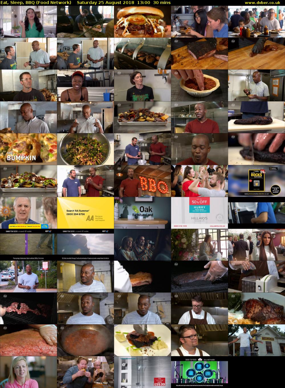 Eat, Sleep, BBQ (Food Network) Saturday 25 August 2018 13:00 - 13:30