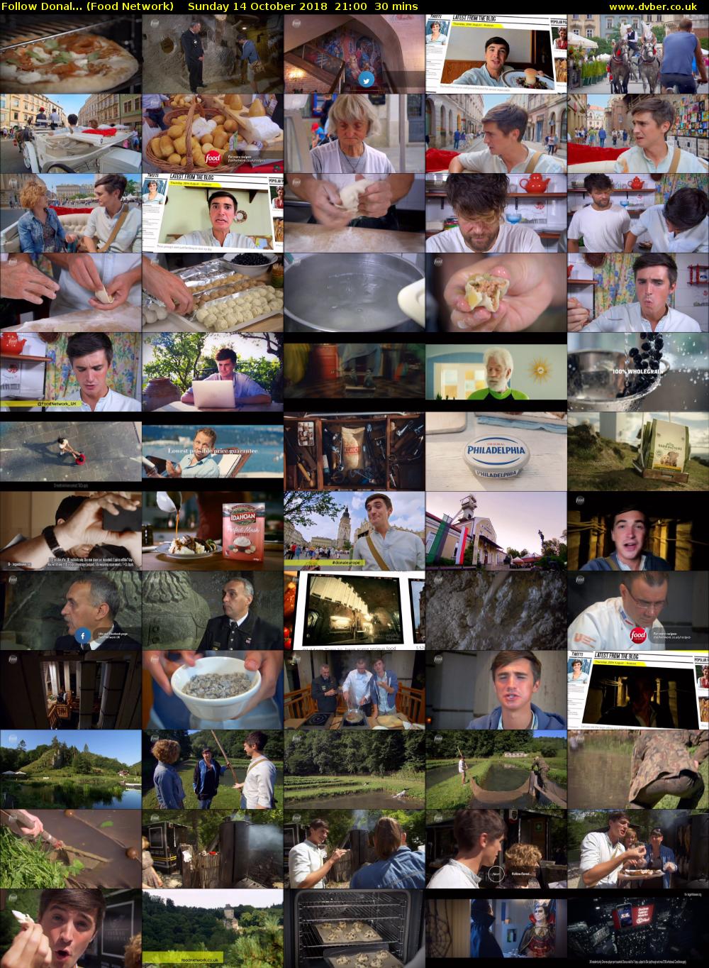 Follow Donal... (Food Network) Sunday 14 October 2018 21:00 - 21:30