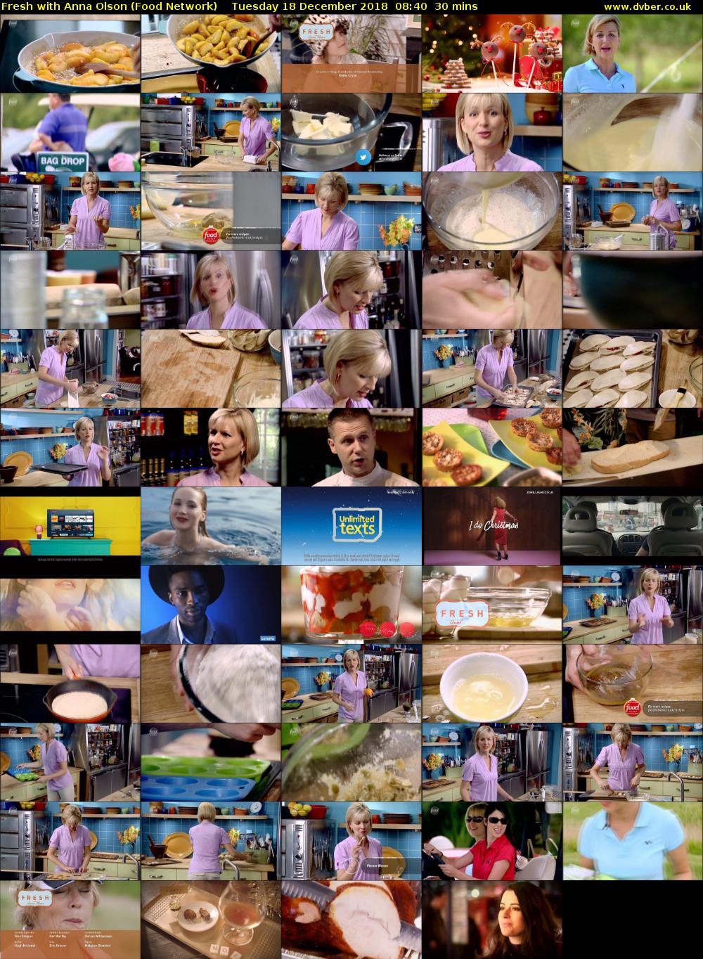 Fresh with Anna Olson (Food Network) Tuesday 18 December 2018 08:40 - 09:10