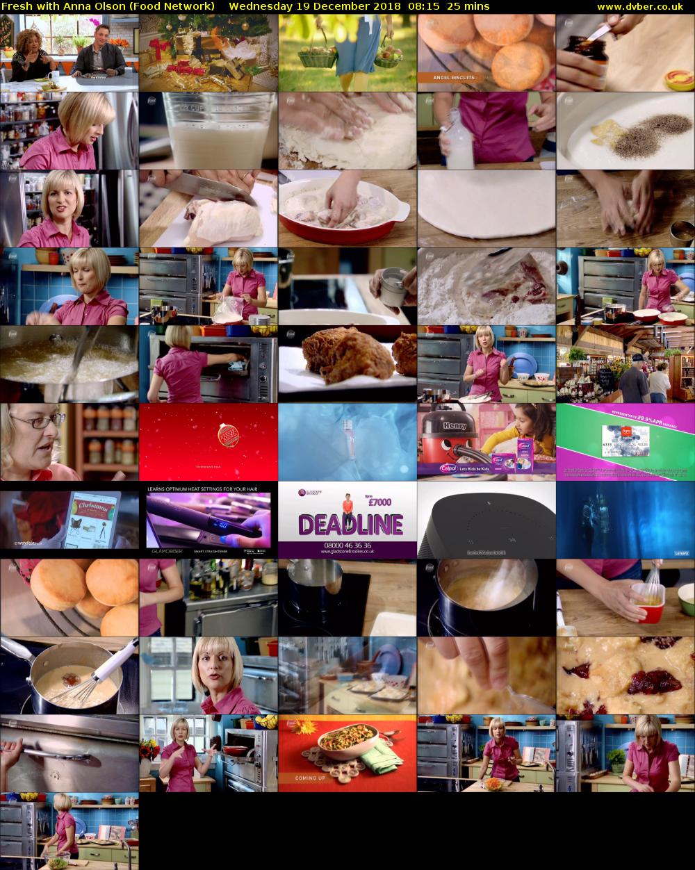 Fresh with Anna Olson (Food Network) Wednesday 19 December 2018 08:15 - 08:40