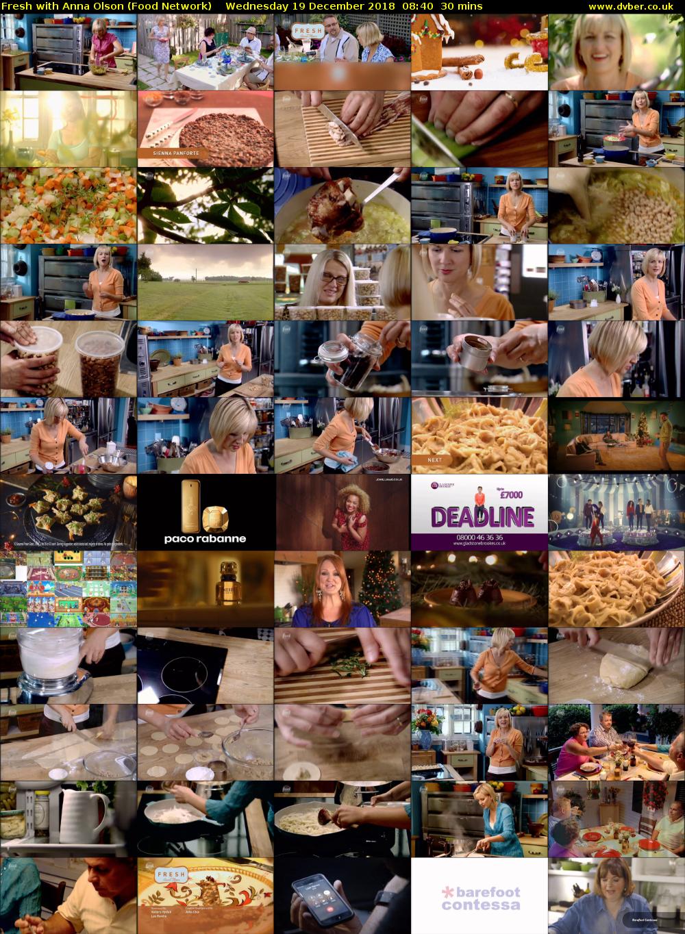 Fresh with Anna Olson (Food Network) Wednesday 19 December 2018 08:40 - 09:10