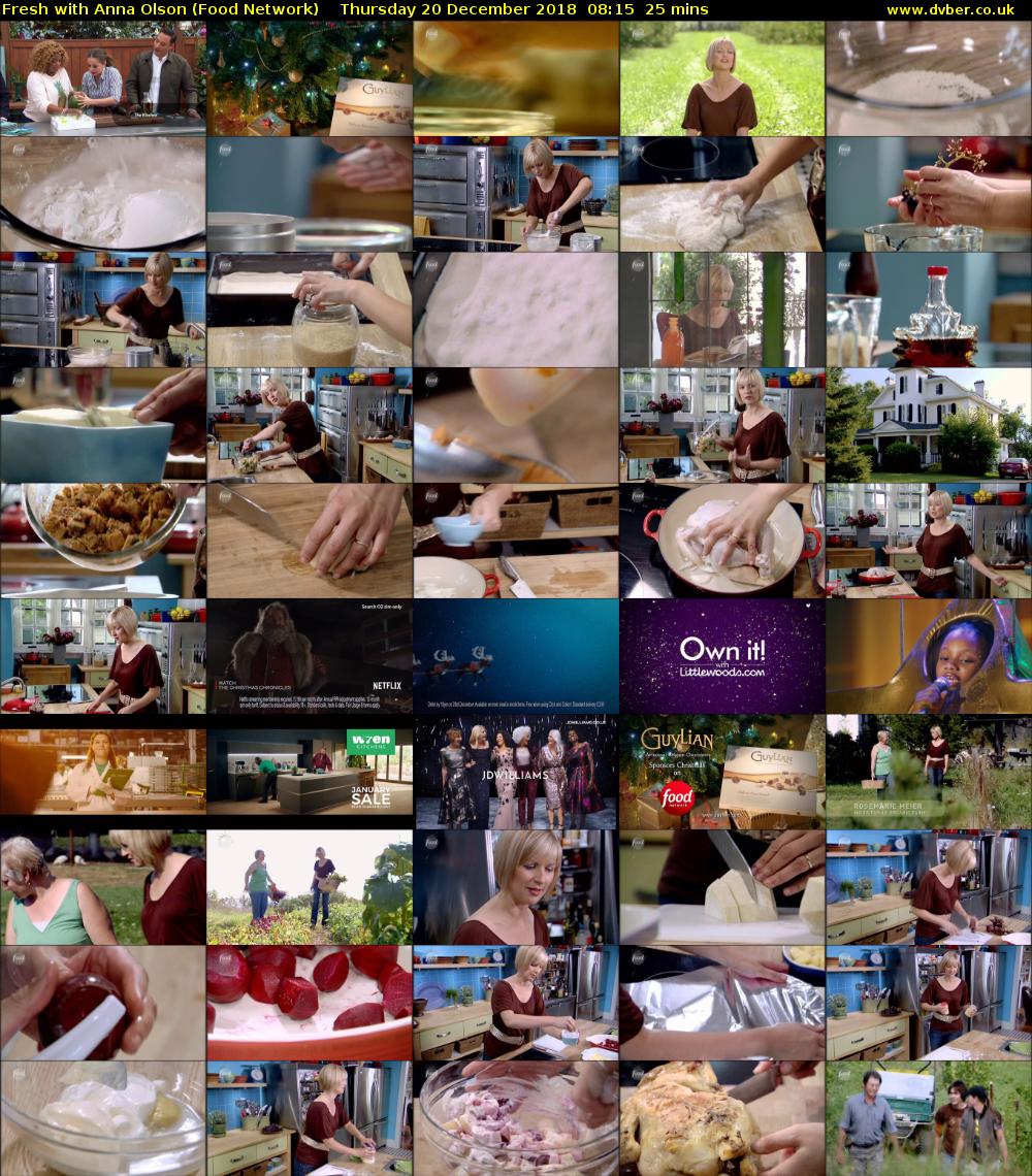 Fresh with Anna Olson (Food Network) Thursday 20 December 2018 08:15 - 08:40