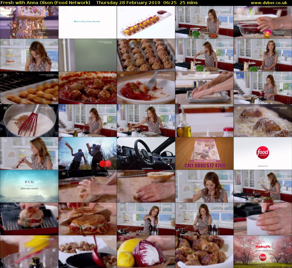 Fresh with Anna Olson (Food Network) Thursday 28 February 2019 06:25 - 06:50