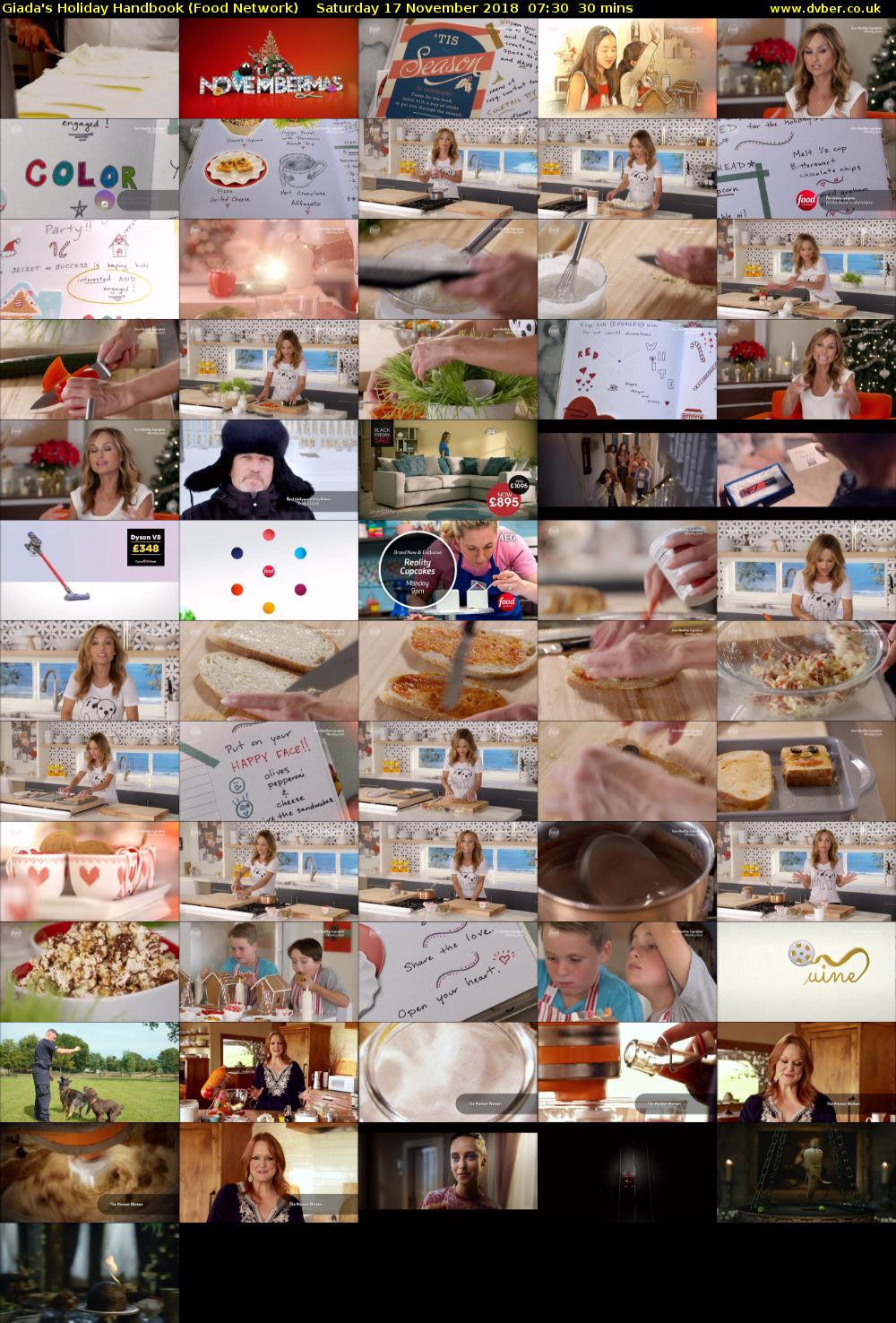 Giada's Holiday Handbook (Food Network) Saturday 17 November 2018 07:30 - 08:00