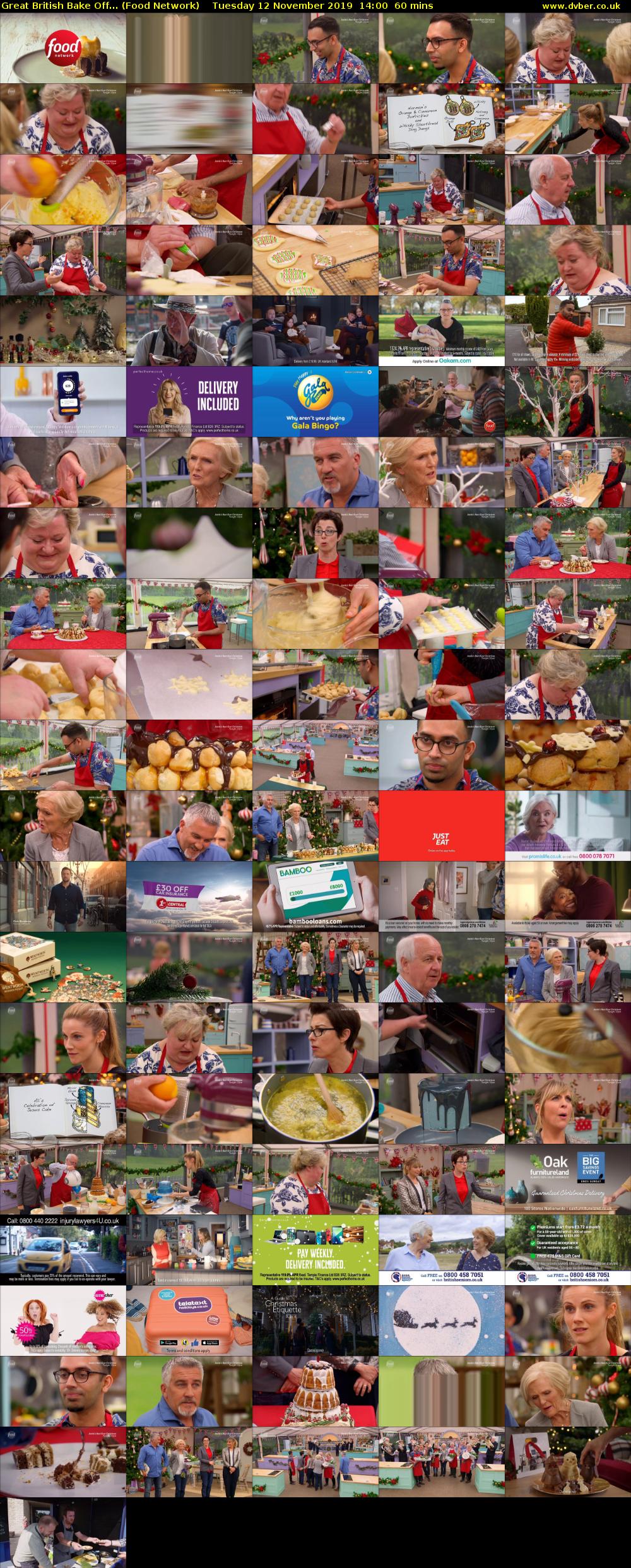 Great British Bake Off... (Food Network) Tuesday 12 November 2019 14:00 - 15:00