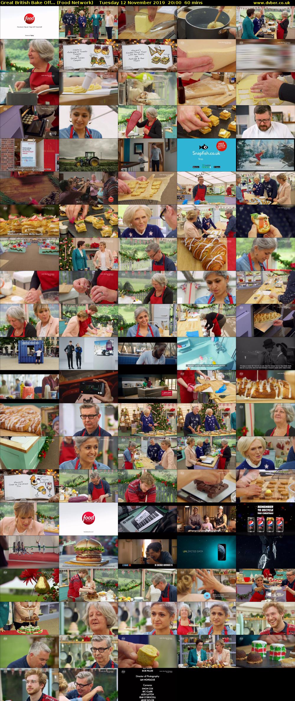Great British Bake Off... (Food Network) Tuesday 12 November 2019 20:00 - 21:00