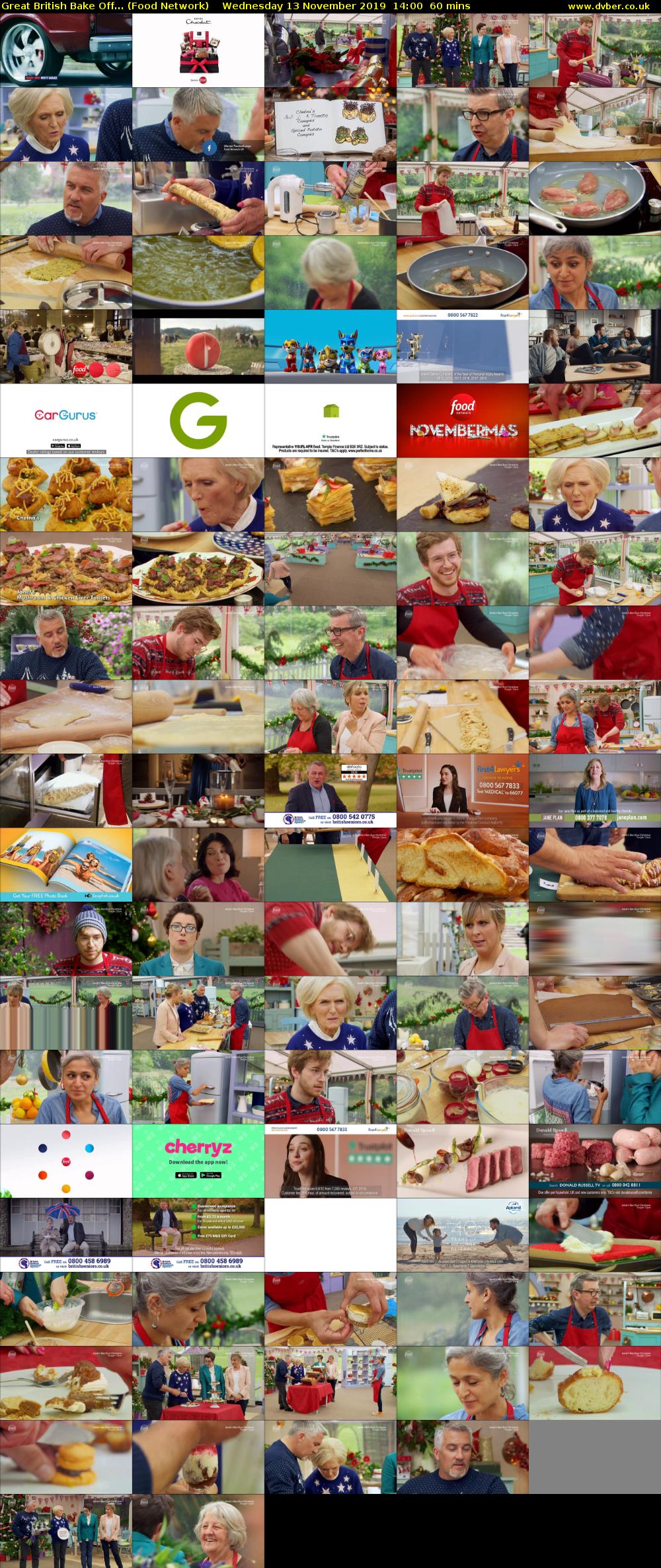 Great British Bake Off... (Food Network) Wednesday 13 November 2019 14:00 - 15:00