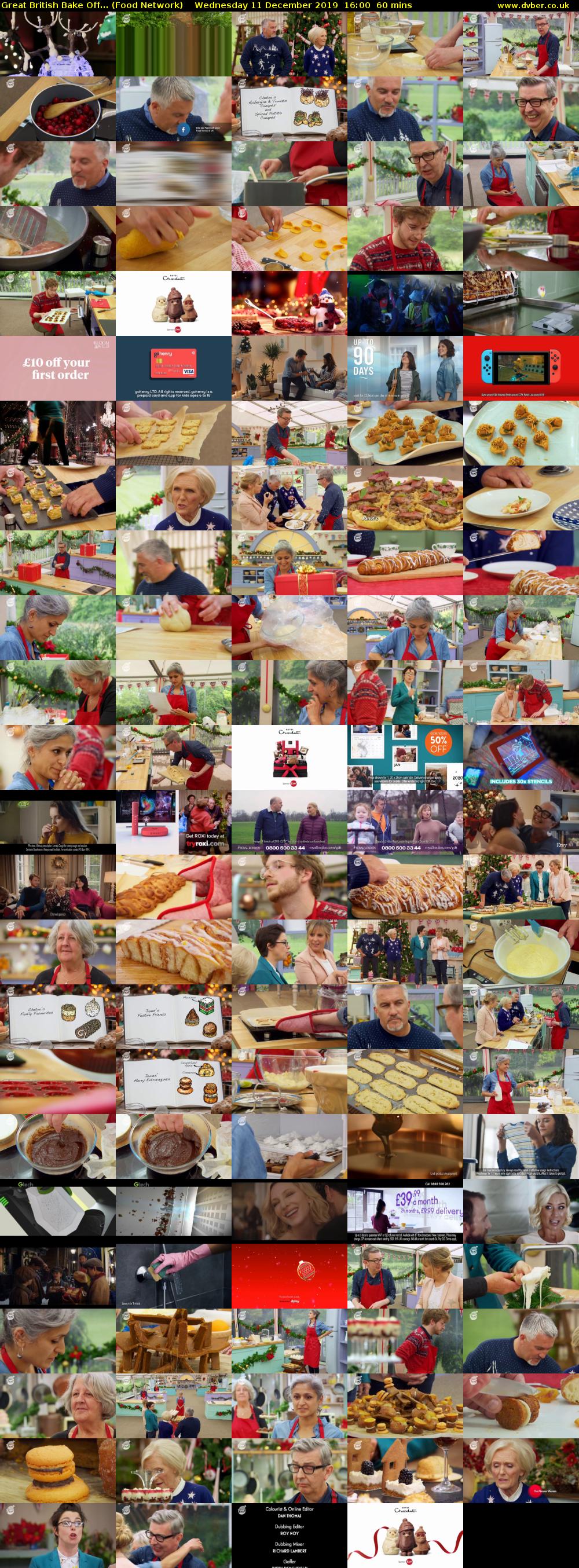 Great British Bake Off... (Food Network) Wednesday 11 December 2019 16:00 - 17:00