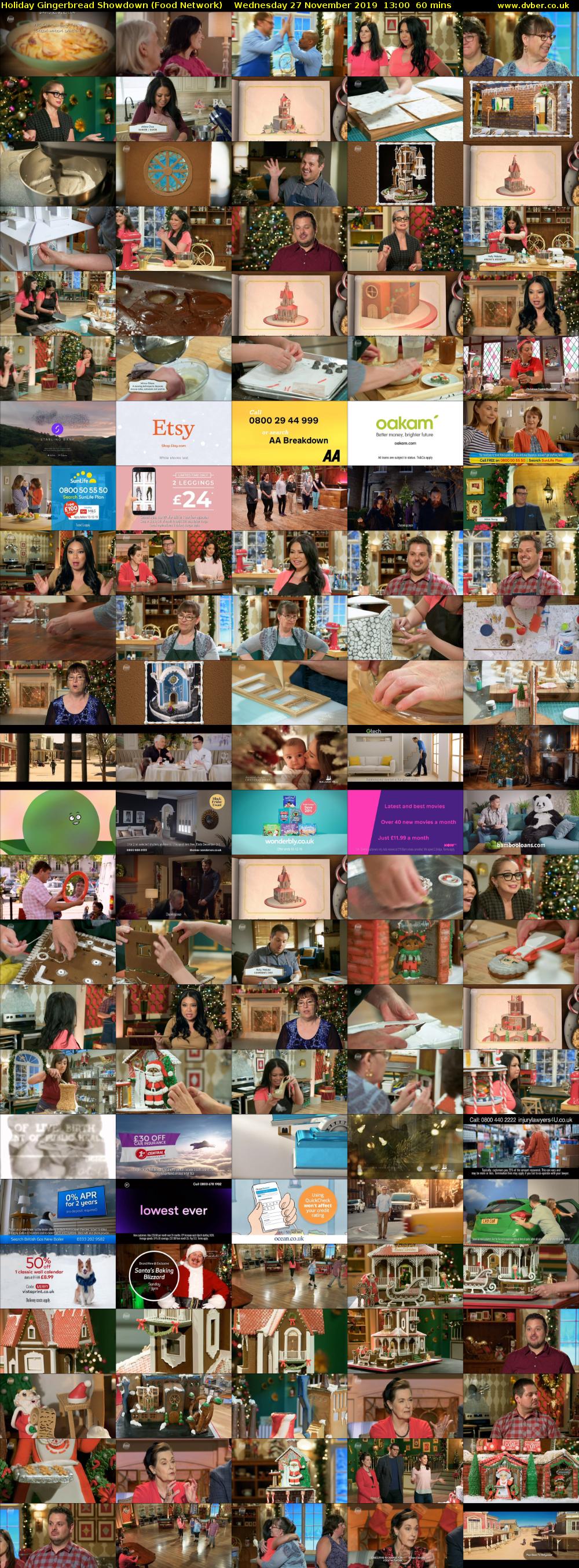 Holiday Gingerbread Showdown (Food Network) Wednesday 27 November 2019 13:00 - 14:00