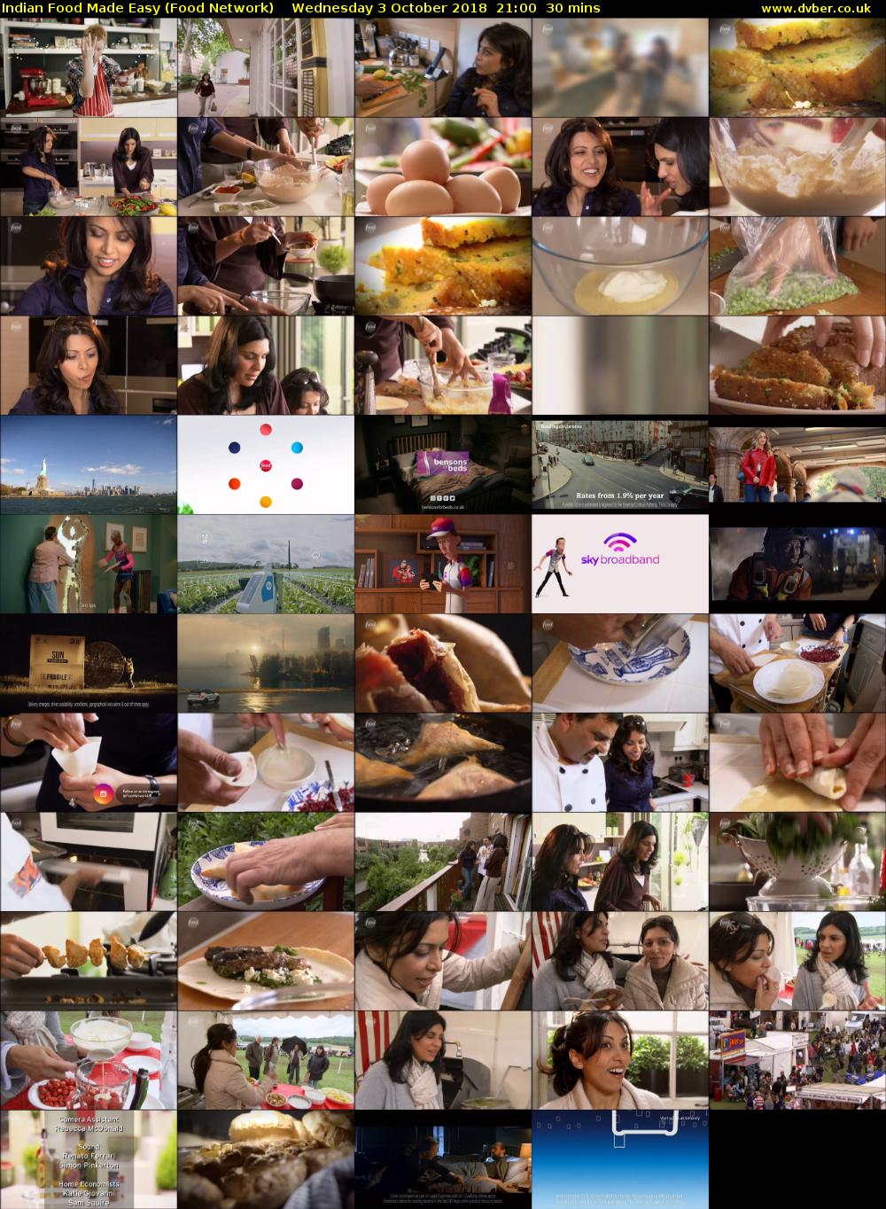 Indian Food Made Easy (Food Network) Wednesday 3 October 2018 21:00 - 21:30
