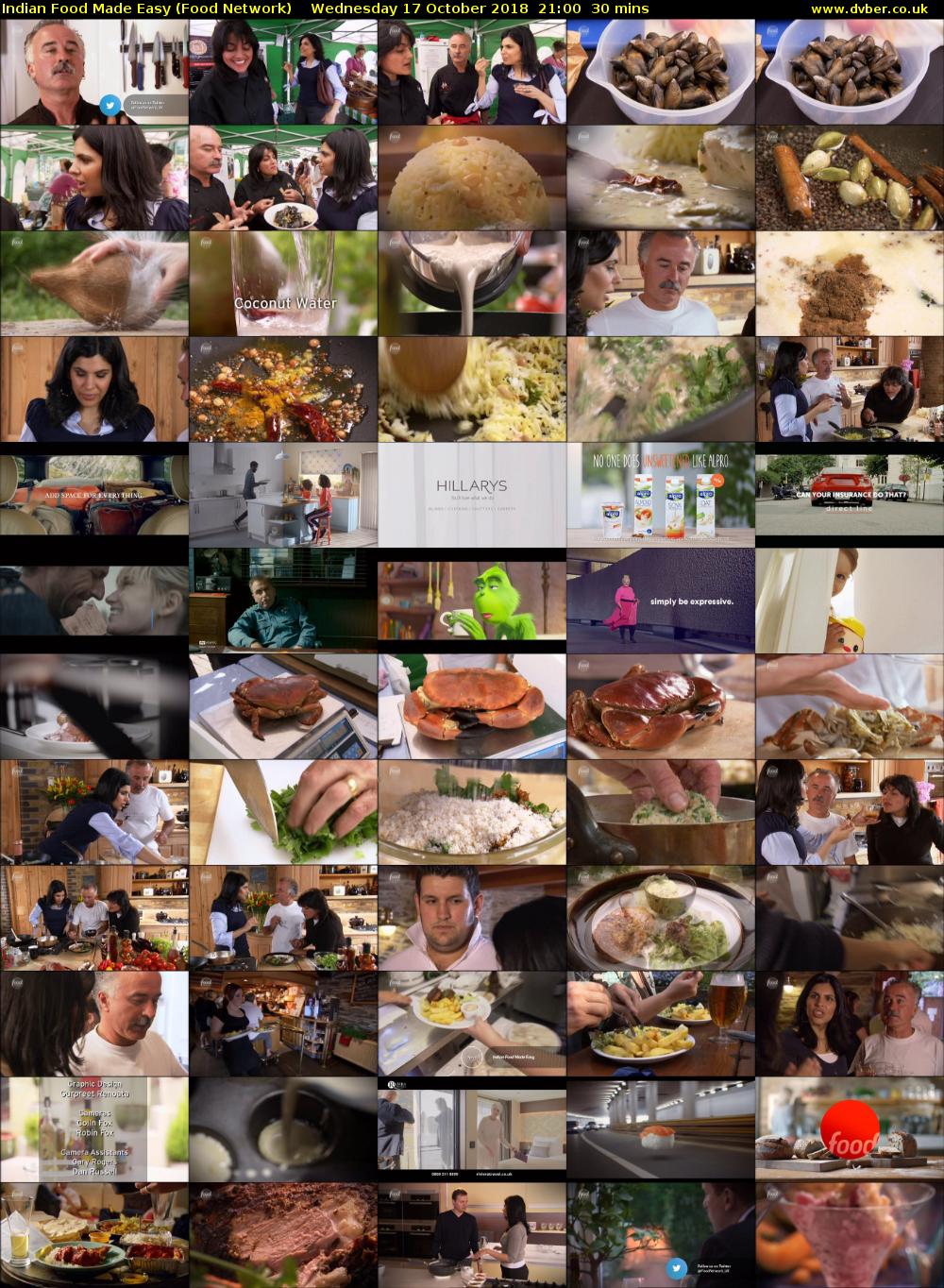 Indian Food Made Easy (Food Network) Wednesday 17 October 2018 21:00 - 21:30