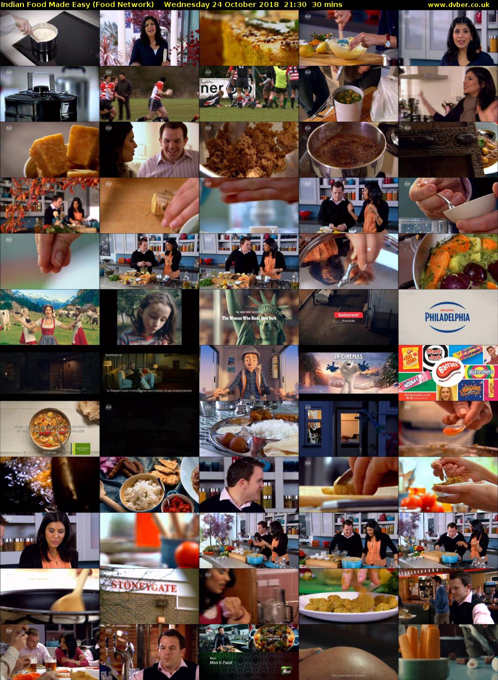 Indian Food Made Easy (Food Network) Wednesday 24 October 2018 21:30 - 22:00