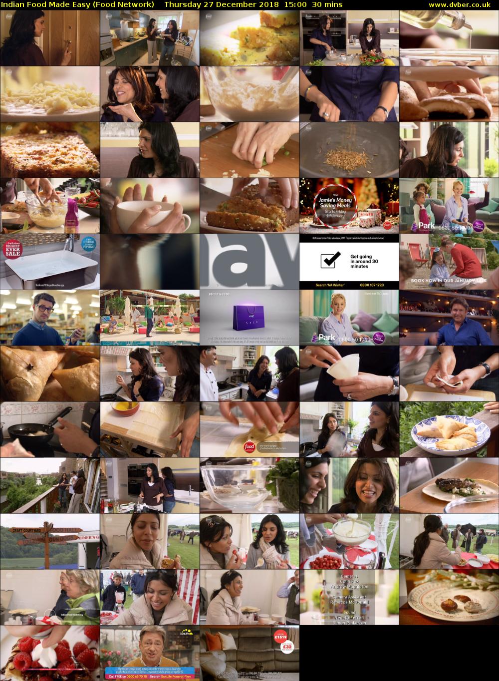 Indian Food Made Easy (Food Network) Thursday 27 December 2018 15:00 - 15:30
