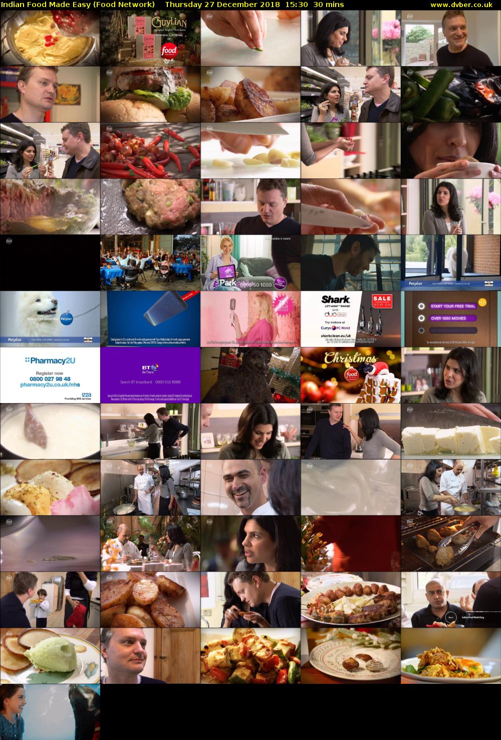 Indian Food Made Easy (Food Network) Thursday 27 December 2018 15:30 - 16:00