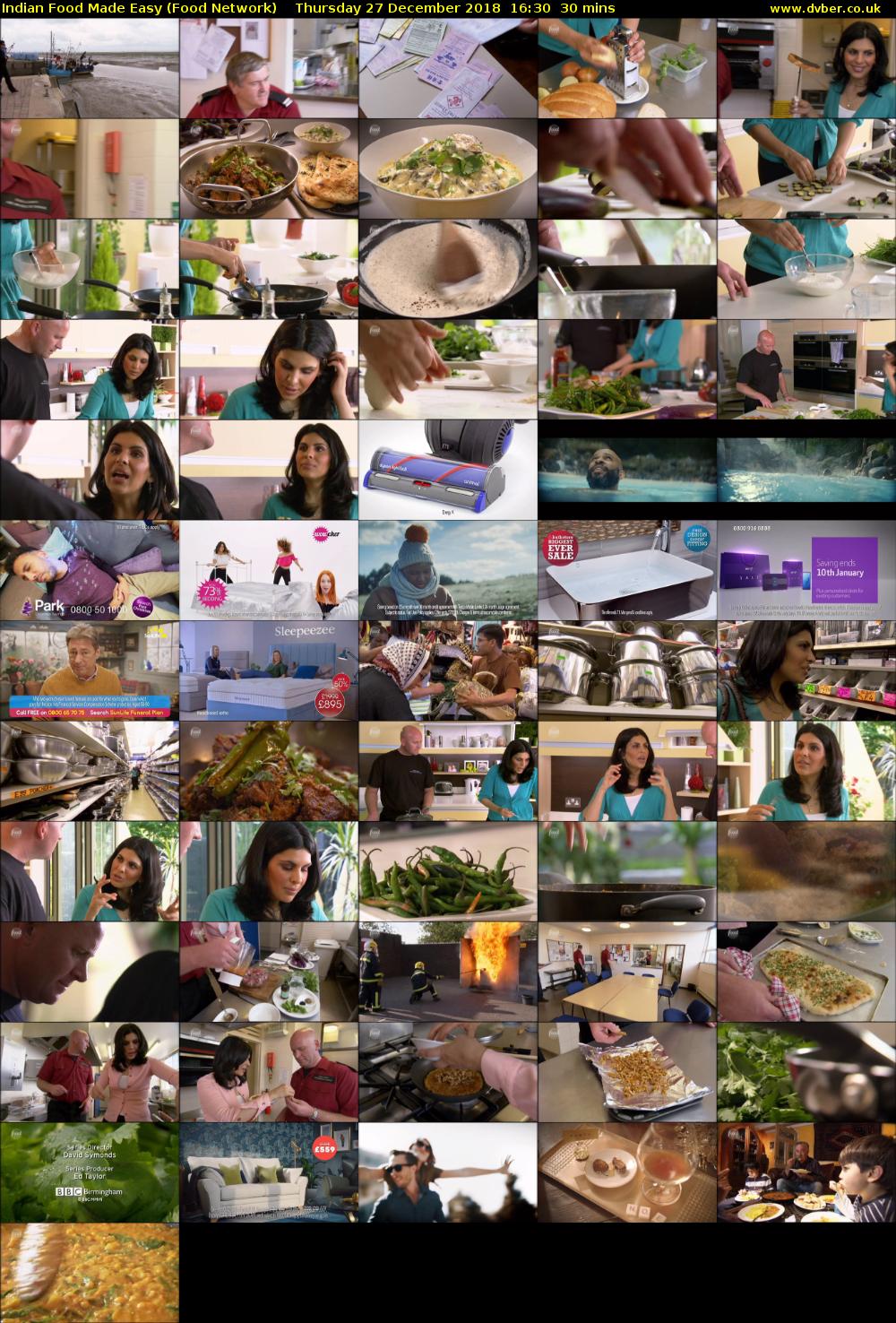 Indian Food Made Easy (Food Network) Thursday 27 December 2018 16:30 - 17:00