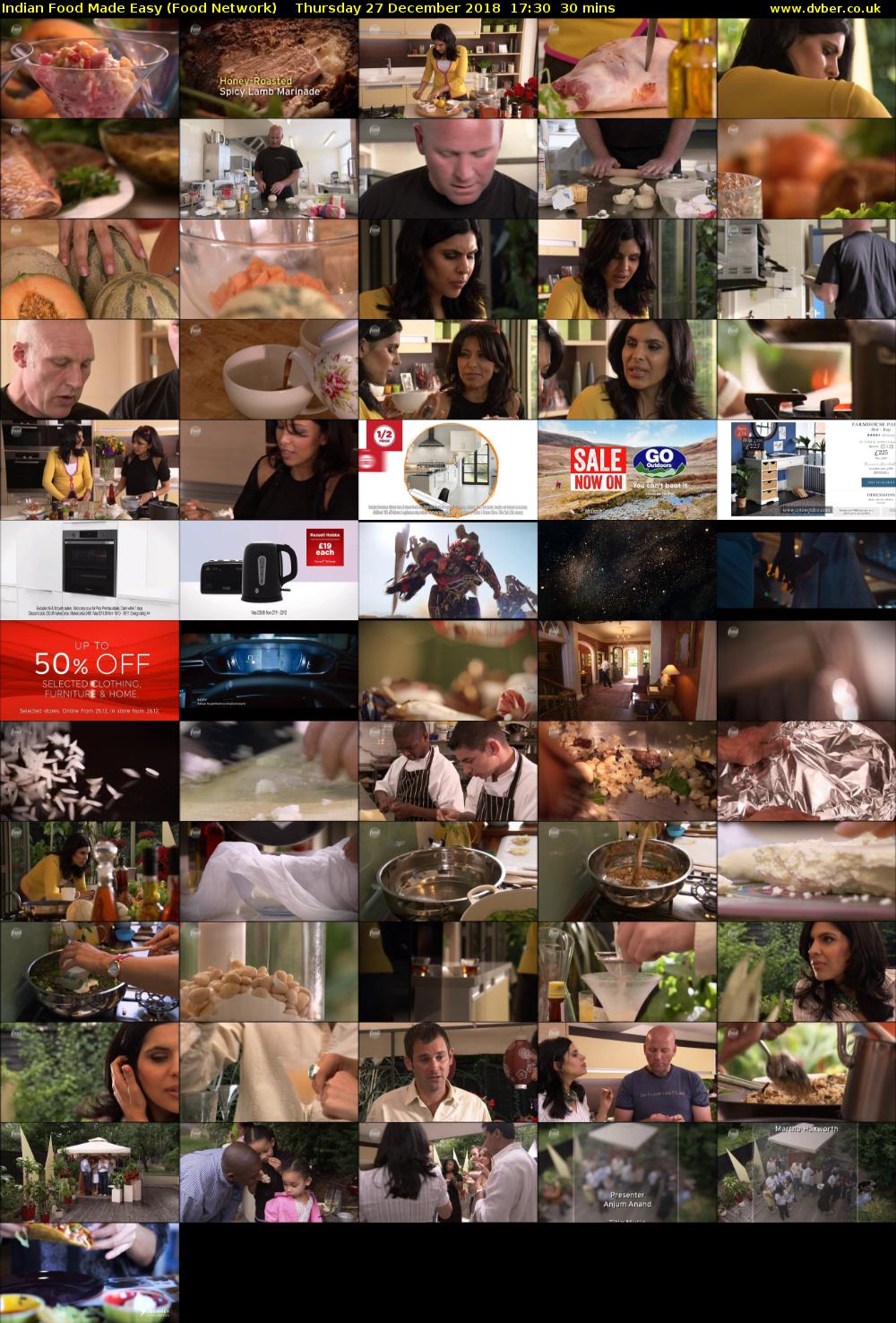 Indian Food Made Easy (Food Network) Thursday 27 December 2018 17:30 - 18:00