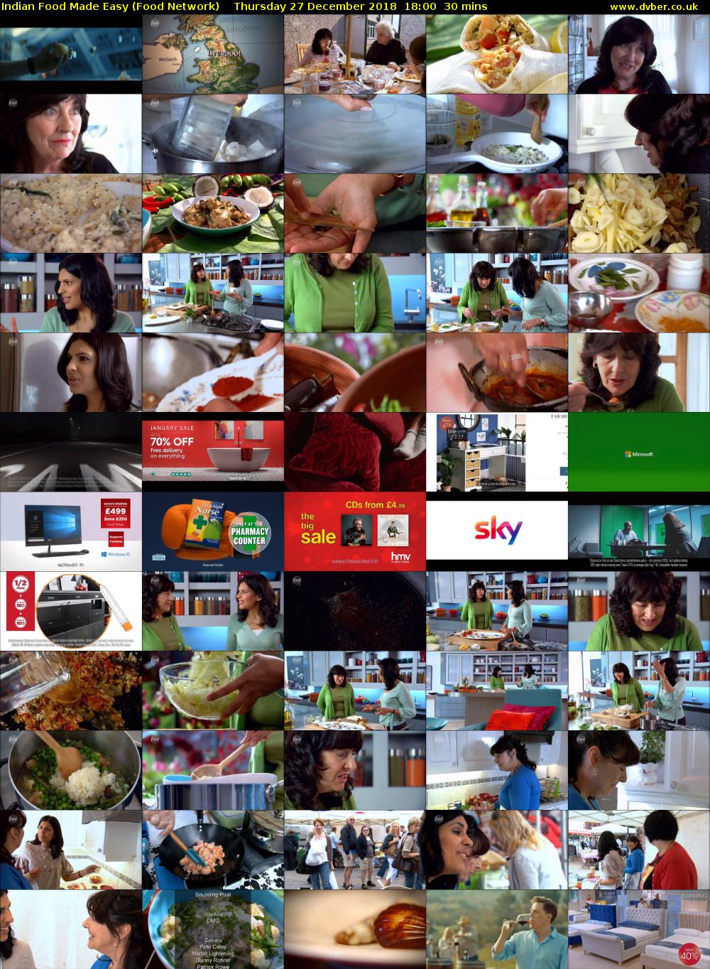 Indian Food Made Easy (Food Network) Thursday 27 December 2018 18:00 - 18:30