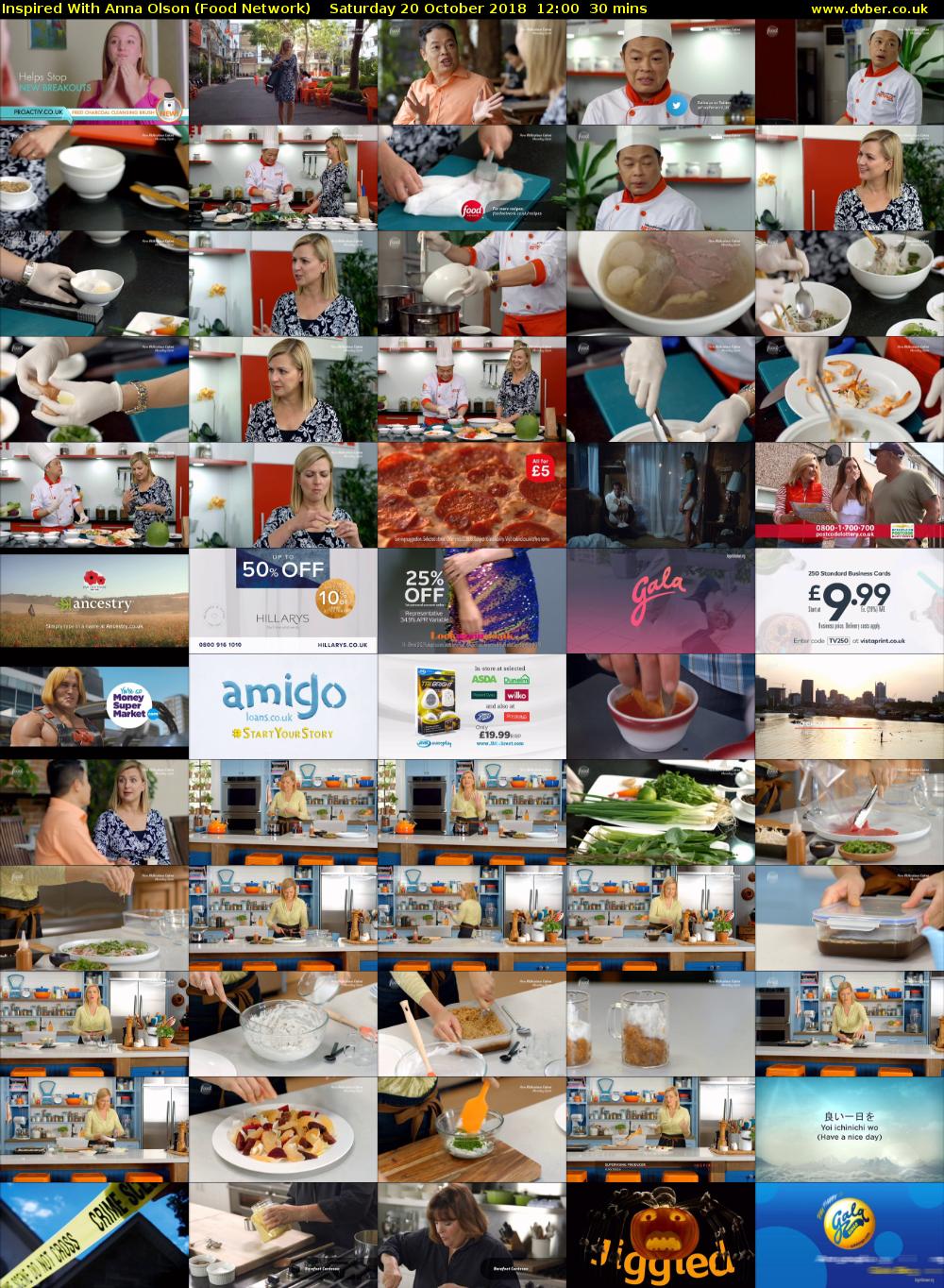 Inspired With Anna Olson (Food Network) Saturday 20 October 2018 12:00 - 12:30