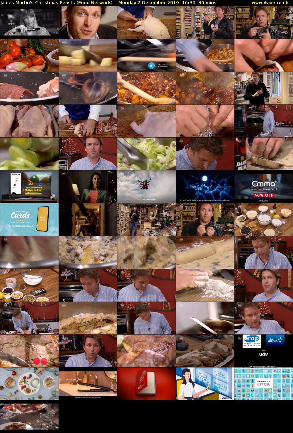 James Martin's Christmas Feasts (Food Network) Monday 2 December 2019 16:30 - 17:00