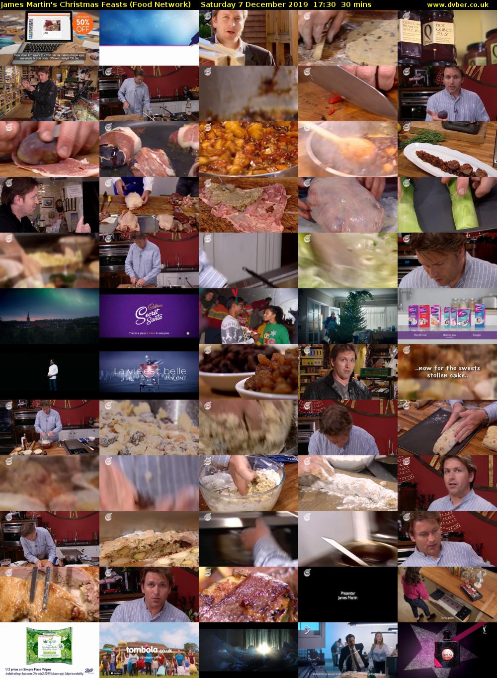 James Martin's Christmas Feasts (Food Network) Saturday 7 December 2019 17:30 - 18:00