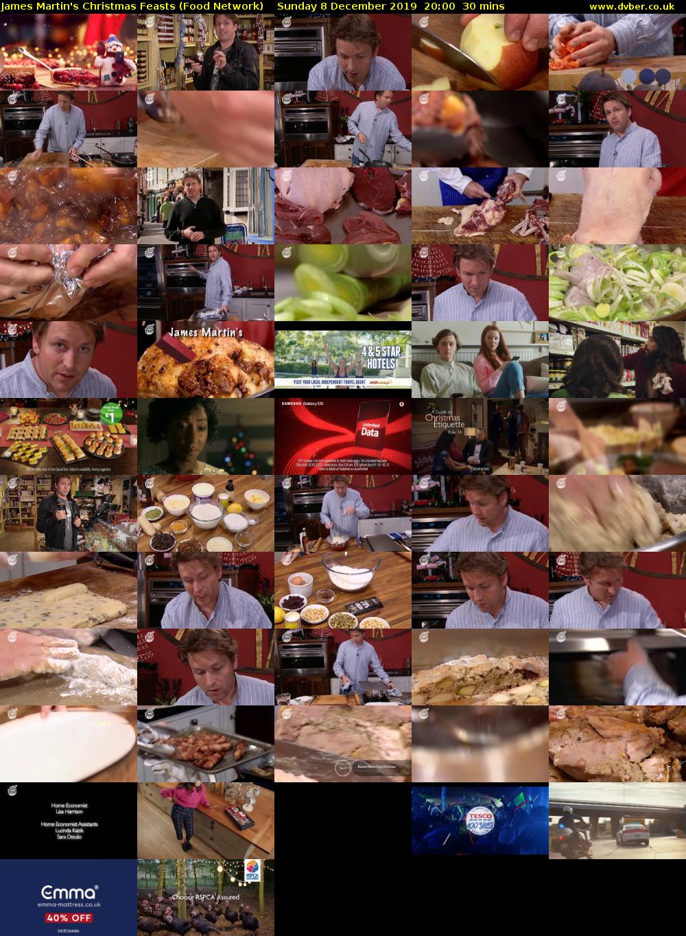 James Martin's Christmas Feasts (Food Network) Sunday 8 December 2019 20:00 - 20:30