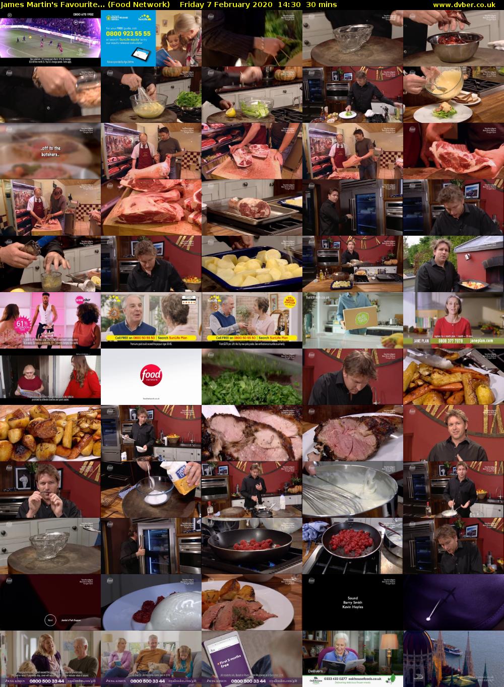 James Martin's Favourite... (Food Network) Friday 7 February 2020 14:30 - 15:00