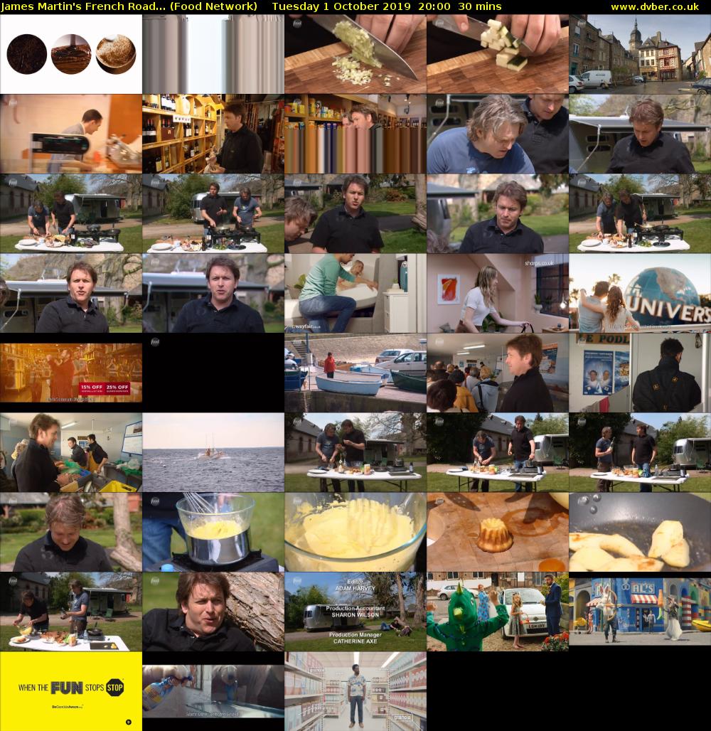 James Martin's French Road... (Food Network) Tuesday 1 October 2019 20:00 - 20:30