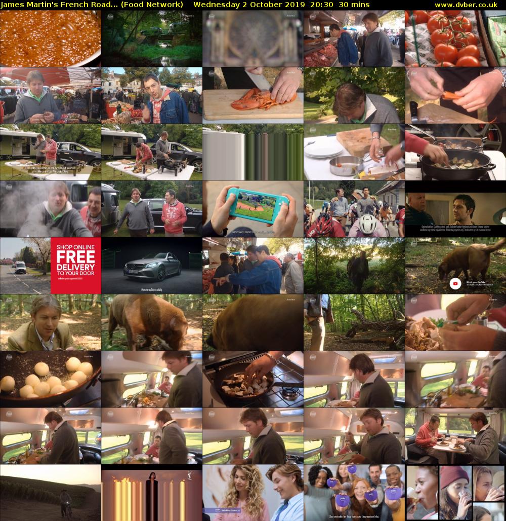 James Martin's French Road... (Food Network) Wednesday 2 October 2019 20:30 - 21:00