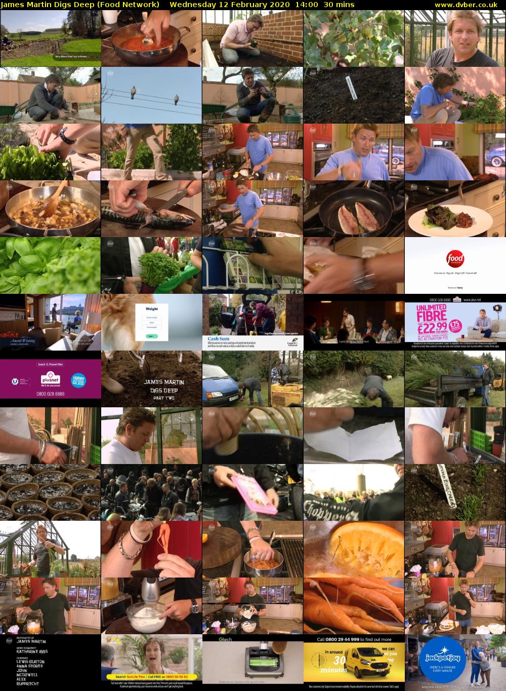 James Martin Digs Deep (Food Network) Wednesday 12 February 2020 14:00 - 14:30
