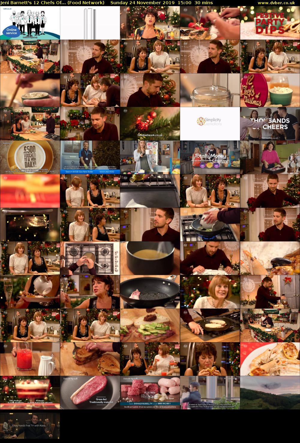 Jeni Barnett's 12 Chefs Of... (Food Network) Sunday 24 November 2019 15:00 - 15:30